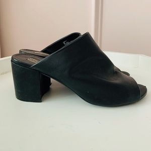 Black Steve Madden Heeled Slip Ons